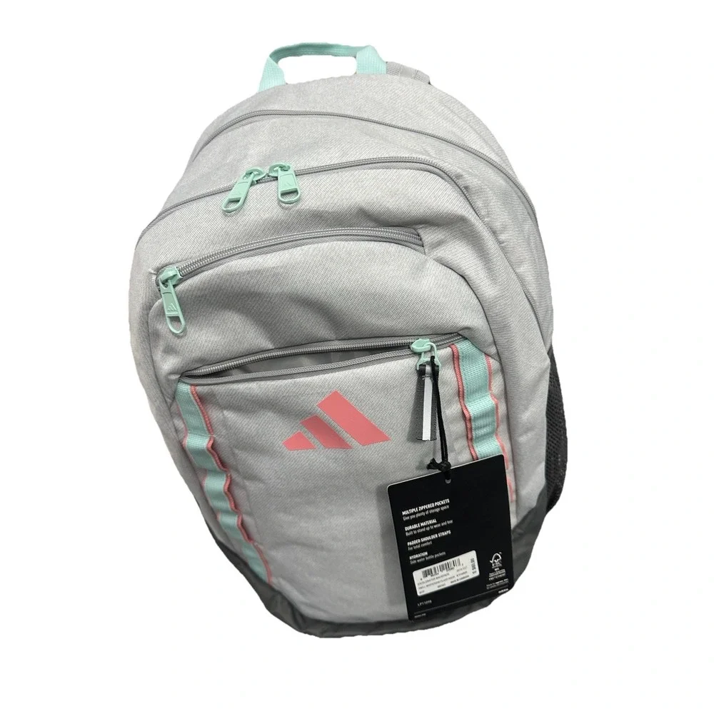Adidas Excelerator Backpack Twill White/Semi Flash Aqua Blue/Semi Pink Spark New